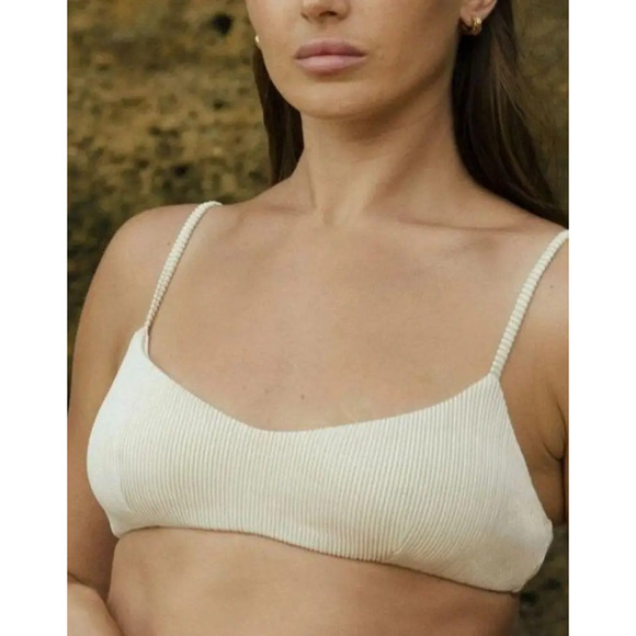 Andie Swim The Molokai Bikini Top White L NWT - Picture 1 of 6